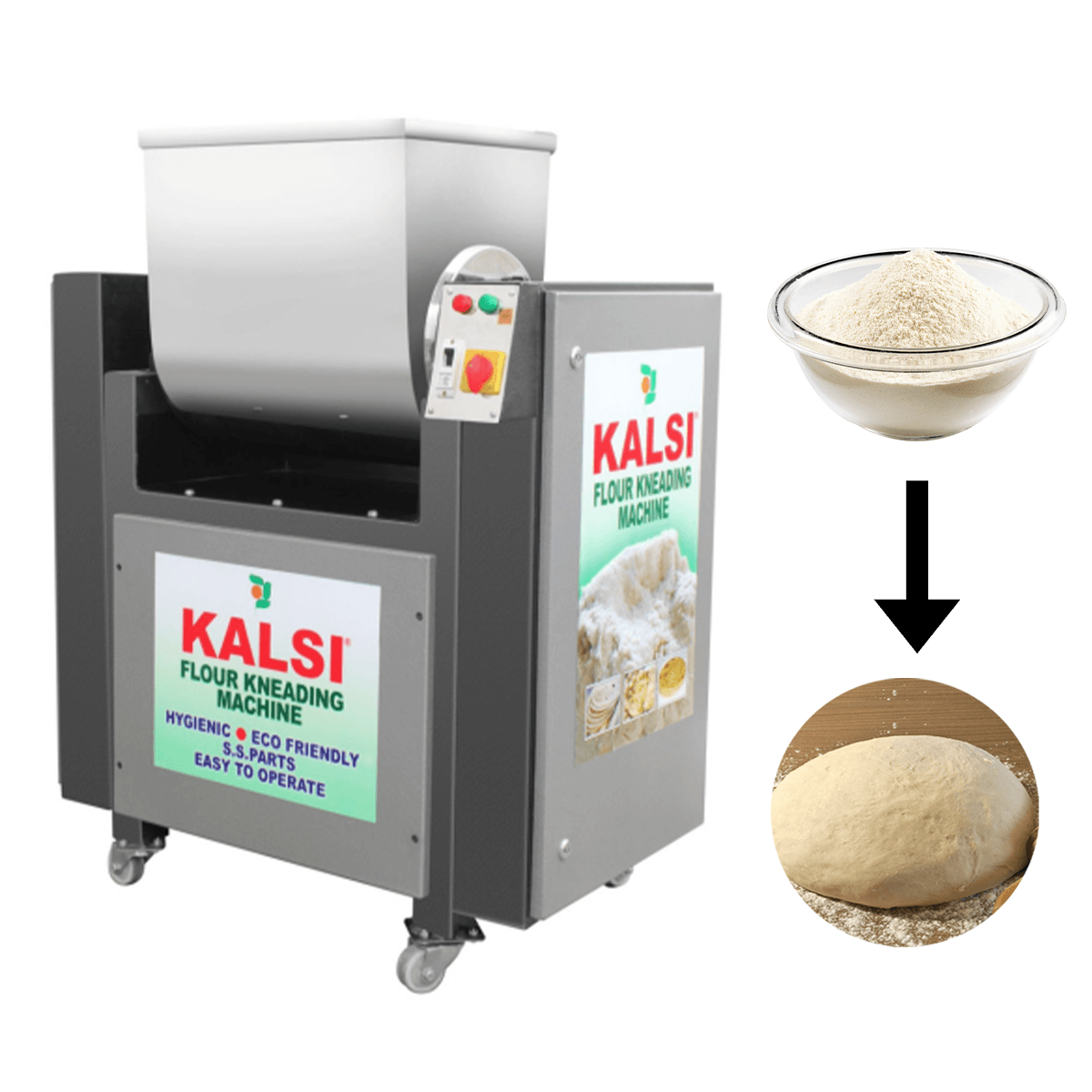 Kalsi Commercial Flour Kneading Machine with Powder Coated Covers